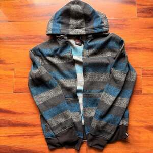 Tony Hawk Boys Size Medium Striped Fleece Lined Full Zip Hoodie Jacket